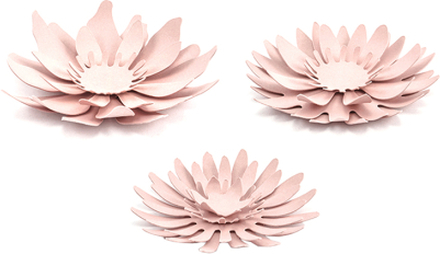Pappersdekorationer Blommor Rosa - 3-pack