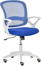 Sedia da ufficio ergonomica con seduta imbottita e schienale a rete blu