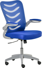 Sedia da ufficio ergonomica poltrona girevole e braccioli sollevabili blu