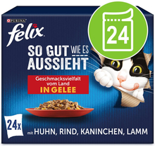 Felix ''So gut wie es aussieht'' in Gelee 24 x 85 g - Köstliche Fleischauswahl