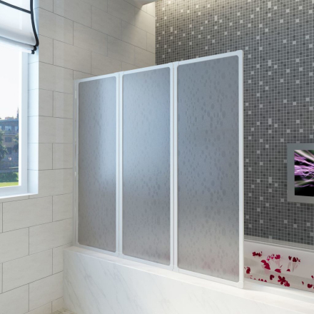 vidaXL Doccia da bagno a parete 117 x 120 cm 3 Pannelli pieghevoli