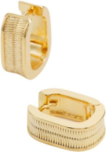 Gull Orelia Chain Inlayed mini oval bøyleøreringer