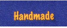 Label dubbelsidig Handmade Marinbl
