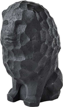 Cooee - Lion of Judah skulptur i kalkstein løve 19,5x25,5 cm svart