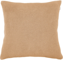Cushion Knitted Lines Home Textiles Cushions & Blankets Cushion Covers Brown Present Time