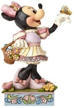 Dekorativ figur Disney Minnie with Basket Flowers and Easter Eggs