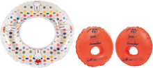 Opblaasbare Nijntje zwemband/zwemring 50 cm en oranje zwemvleugels