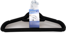 10x Anti-slip kledinghangers zwart fluweel