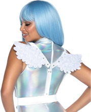 Furry Angel Wing Body Harness White