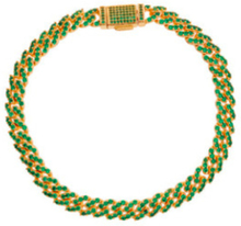 Crystal Haze Micro Mexican Chain Bracelet Emerald Jewelry