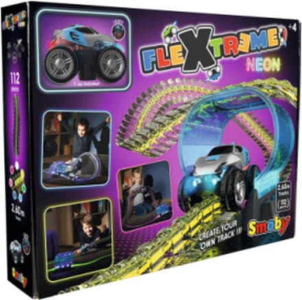 Smoby Flextreme Neonbilbane Toys Toy Cars & Vehicles Race Tracks Svart Smoby*Betinget Tilbud