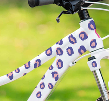 Sticker voor fiets roze luipaard patroon