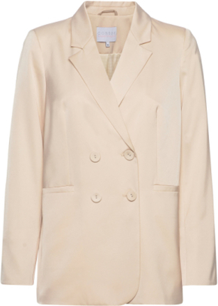 Blazer With Slit And Buttons Blazers Double Breasted Blazers Cream Coster Copenhagen