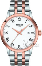Tissot T129.410.22.013.00 T-Classic Hvit/Rose-gulltonet stål Ø42 mm
