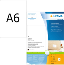 HERMA Permanenta adressetiketter A6 105x148 mm 800 ark vit