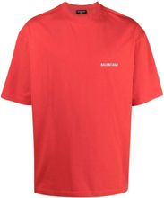 Balenciaga Uni Logo Medium Fit T-skjorte rød/svart