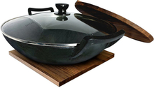 Satake - Støpejerns wok 36 cm m/glasslokk og trelokk