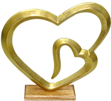 Dorre - Helia skulptur dobbelt hjerte 43 cm gull