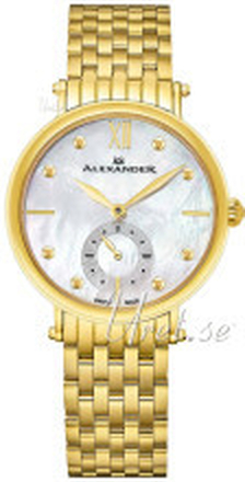 Alexander A201B-02 Monarch Sølvfarget/Gulltonet stål Ø34 mm