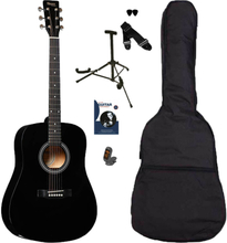 Sant Guitars AC-84 BK stålsträngad gitarr, sort, komplett pakke