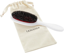 Lenoites Hair Brush Wild Boar + Pouch and cleaner tool White