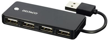 DELTACO DELTACO USB 2.0 hub, 4xType A hun, sort