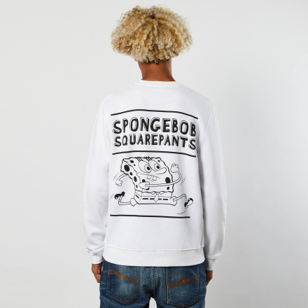 Spongebob Squarepants Sprinting Through The Sea Unisex Sweatshirt - White - XXL