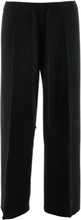 Lange bukser laget av kashmirblanding Høy midje med strengstreng rett benlapplomme på baksiden Soft Fit Black Made in China Composition: 70% Virgin Wool, 30% Cashmere