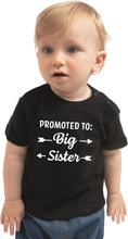 Promoted to big sister cadeau t-shirt zwart baby/ meisje - Aankodiging zwangerschap grote zus