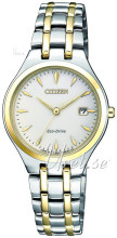 Citizen EW2484-82B Elegance Hvid/Gul guldtonet stål Ø27.6 mm