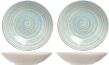 8x stuks ronde diepe borden/soepborden Turbolino blauw 21 cm