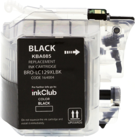 inkClub Bläckpatron svart, 2.600 sidor (61 ml) KBA085 ersätter LC129XLBK