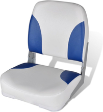 vidaXL Båtstol med Sammenleggbar Ryggstøtte og Blå Pute 41 x 36 x 48 cm