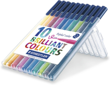 Fiberspetspenna TRIPLUS sorterade färger, 1,0mm, 10st