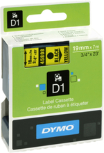 Tape Dymo D1 19 mm svart på gul