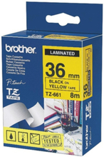 Tape Brother TZE661 36 mm, svart på gul