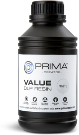 UV-harts - Vit - 500 ml - PrimaCreator Value DLP Resin