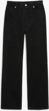 Yoko corduroy trousers high waist wide leg - Black