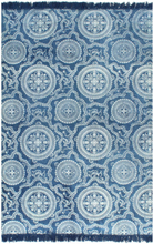 vidaXL Gulvsteppe kilim-vevet bomull med mønster 120x180 cm blå