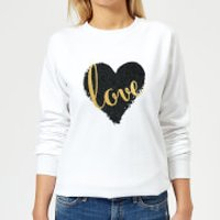 Black Love Heart Love Women's Sweatshirt - White - 5XL - White