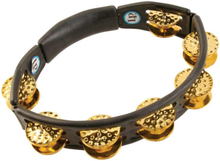 Latin Percussion Tambourine Cyclop hand held Dimpled Brass, black, LP174