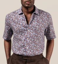Eton Slim fit Paisleymönstrad resortskjorta i linne