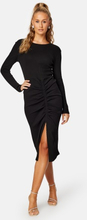 VILA Ribena L/S Slit Midi Dress Black XL