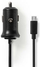 Nedis Billaddare | 1x 2.4 A | Antal utgångar: 1 | Micro USB (Fast) Kabel | 1.00 m | Maximal Utgångseffekt: 12 W | Single Voltage Output