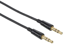 HAMA Kabel Audio 3.5mm-3.5mm Flexislim Guld Svart 1.5m