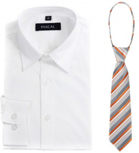 Hvit skjorte med slips oransje