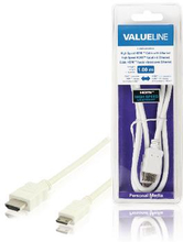 Valueline High Speed HDMI Kabel med Ethernet HDMI Kontakt - HDMI Mini Hane 1.00 m Vit