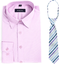 Lyselilla skjorte med flerfarget slips