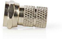 Nedis F-kontakt | Rak | Hane | Nickelplaterad | 75 Ohm | Twist-On | Kabel input diameter: 5.5 mm | Zinc Alloy | Silver | 5 st. | Låda