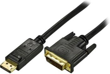 DELTACO DisplayPort to DVI-D Cable | DisplayPort - DVI-D | Max 1920x1080 60Hz | Black | 2m